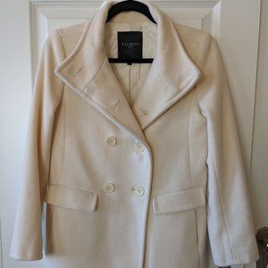 Talbot's Ivory Double-Breasted Winter Peacoat
